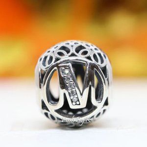 PANDORA Vintage Initial Letter M Charm 791857CZ